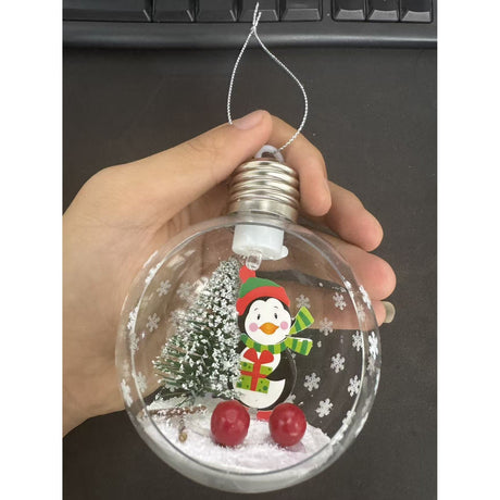 Glob de Craciun, Vivimall, cu LED, Model Pinguin, 10 x 5 x 3 cm, Multicolor - vivimall.ro