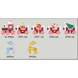 Decoratiune de Craciun, Vivimall, pentru Gradina, Tip Trenulet, 7 Figurine + Bete de Infipt in Pamant, din Plastic, Impermeabil, Model Renii Joy si Noel, Multicolor - vivimall.ro