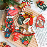 Set 14 Decoratiuni de Craciun, Flippy, pentru Brad, 5 - 9.5 cm, din Lemn, Multicolor - vivimall.ro