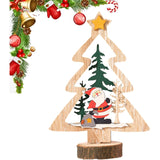 Decoratiune de Craciun, Flippy, din Lemn, 13.5 x 20 cm, Model Brad cu Stea Galbena, Multicolor - vivimall.ro