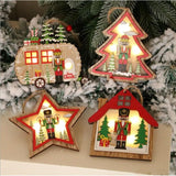 Ornament de Brad, Flippy, cu Lumini LED, din Lemn, Figurina Spargatorul de Nuci, Model Brad, Multicolor - vivimall.ro