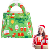 Geanta pentru Copii, Vivimall, Pliabila, pentru Cadouri de Craciun, din Panza Netesuta, 13 x 12 x 6 cm, Verde - vivimall.ro