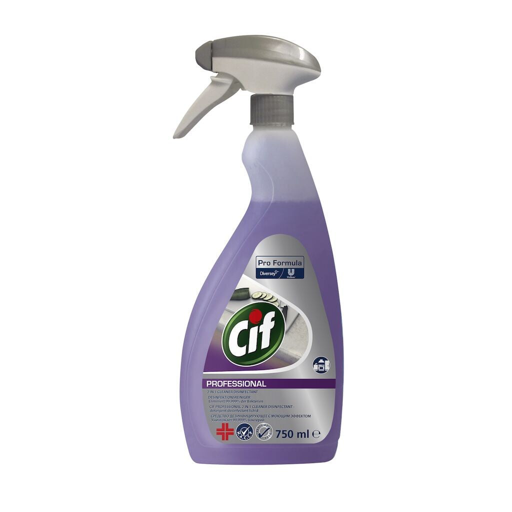 Pachet CIF Professional 2-in-1 Detergent Dezinfectant Lichid, 6×0.75 L - vivimall.ro