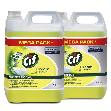 Pachet CIF Professional Cream Lemon – Crema de Curatare Non-Abraziva cu Lamaie 2×5 L - vivimall.ro