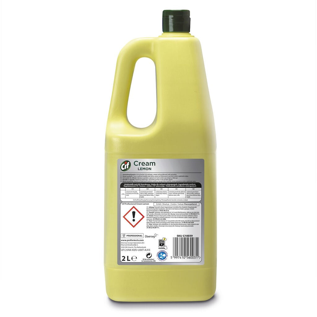 Pachet CIF Professional Cream Lemon – Crema de Curatare cu Lamaie 6×2 L - vivimall.ro