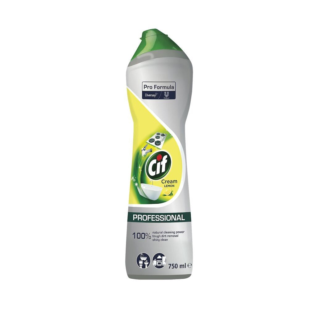Pachet CIF Professional Cream Lemon – Crema de Curatare Non-Abraziva cu Lamaie, 8×0.75 L - vivimall.ro