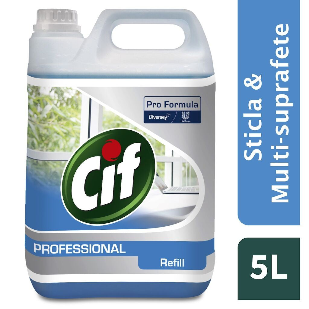 Pachet CIF Professional Glass & Multi Surface – Detergent Geamuri si Suprafete 2×5 L - vivimall.ro
