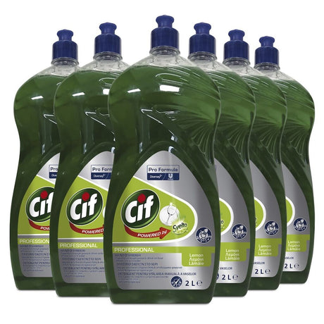 Pachet CIF Professional Lemon 6x2 L, detergent lichid pentru vase, vedere frontală produs