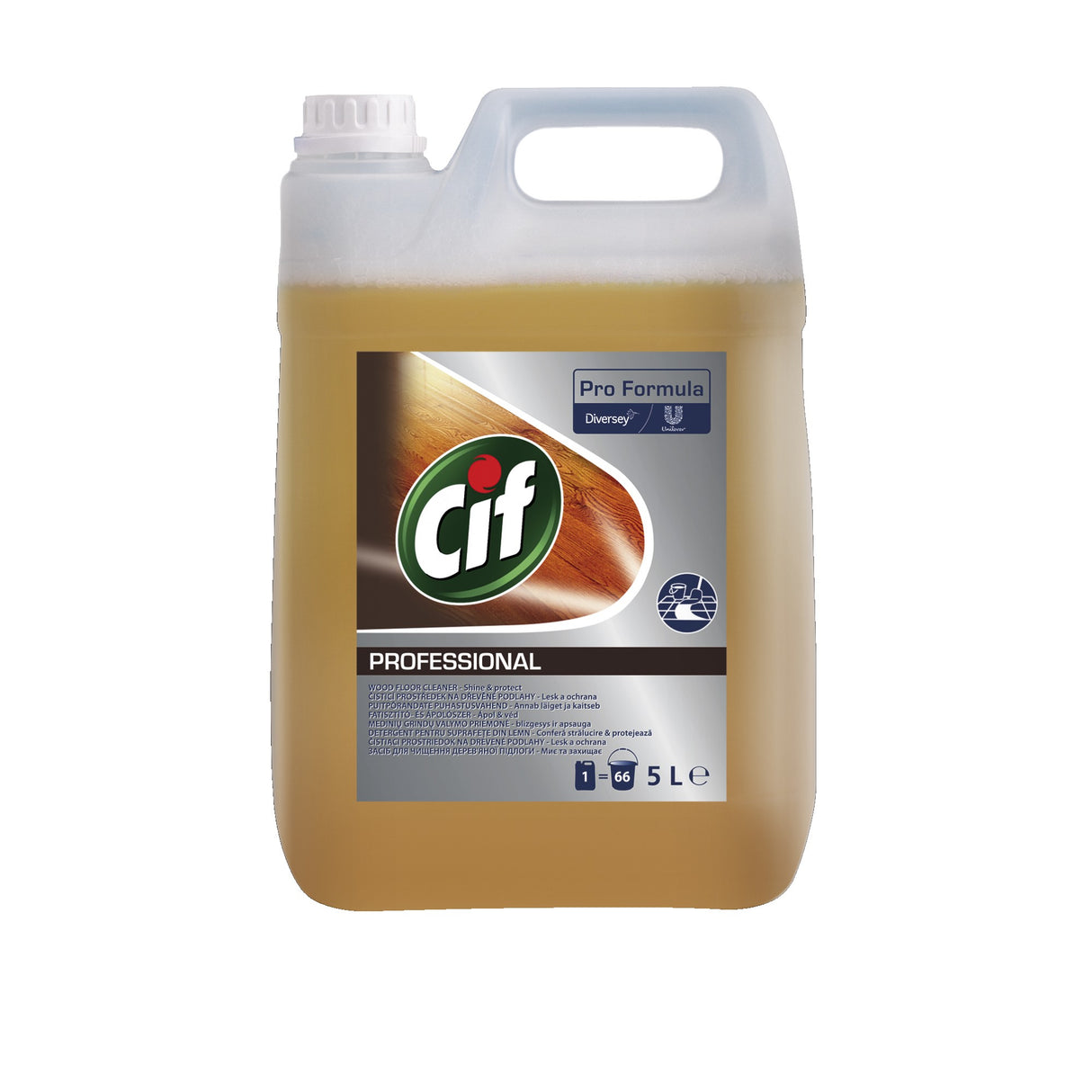 Pachet CIF Professional Wood Floor Cleaner – Detergent pentru Pardoseli din Lemn 2×5 L - vivimall.ro
