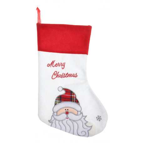 Ciorap Cadouri, culoare alba, imprimeu Mos Craciun, marimea 16x30 cm, Flippy - vivimall.ro