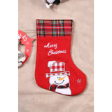 Ciorap Cadouri, culoare rosie, imprimeu om de zapada,marimea 15x30 cm, Vivimall - vivimall.ro