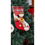 Ciorap Cadouri,Flippy,cu model Mos Craciun,crem, marimea 20x40 cm, textil, interior - vivimall.ro