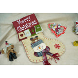 Ciorap Cadouri, Vivimall,cu model om de zapada,crem, marimea 20x40 cm, textil, interior - vivimall.ro