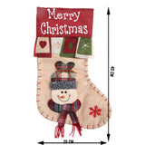 Ciorap Cadouri, Vivimall,cu model om de zapada,crem, marimea 20x40 cm, textil, interior - vivimall.ro