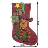 Ciorap Cadouri, Flippy, cu model ren, rosu, marimea 20x45 cm, textil, interior - vivimall.ro