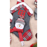 Ciorap Cadouri, model casa, culoare gri, imprimeu om de zapada, marimea 15x30 cm, Vivimall - vivimall.ro
