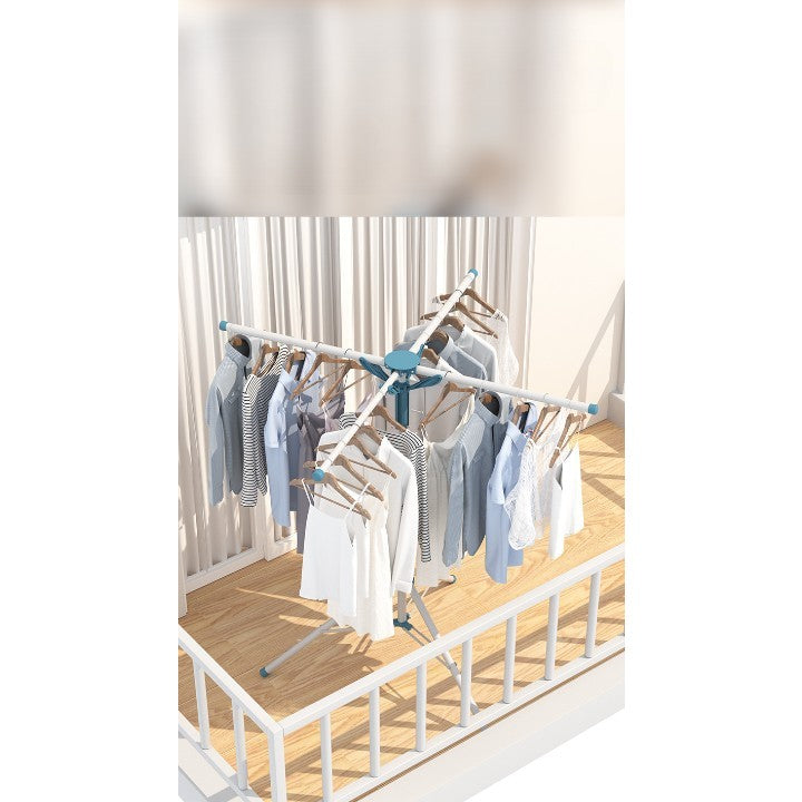 Uscator de  Rufe, Vivimall, Tip Umbrela, Pliabil, Telescopic, pentru Interior-Exterior, cu Patru Tije, Picior Anti-Alunecare, Inaltime Ajustabila, 108 pana la 165 cm - vivimall.ro