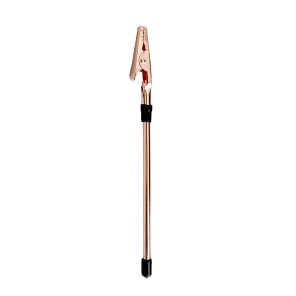 Clemă metalică auriu rose pentru fixarea brățărilor și colierelor, 15,5 cm, vedere frontală