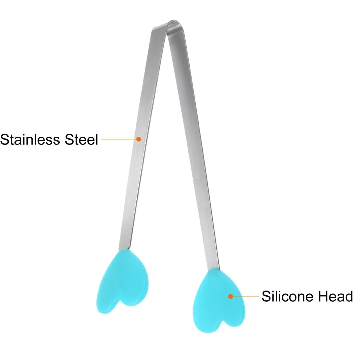 Cleste Creativ Pentru Mancare, Model Inimioare Din Silicon, 14.5X3 Cm, Rezistent La Temperaturi Inalte Si Coroziune - vivimall.ro