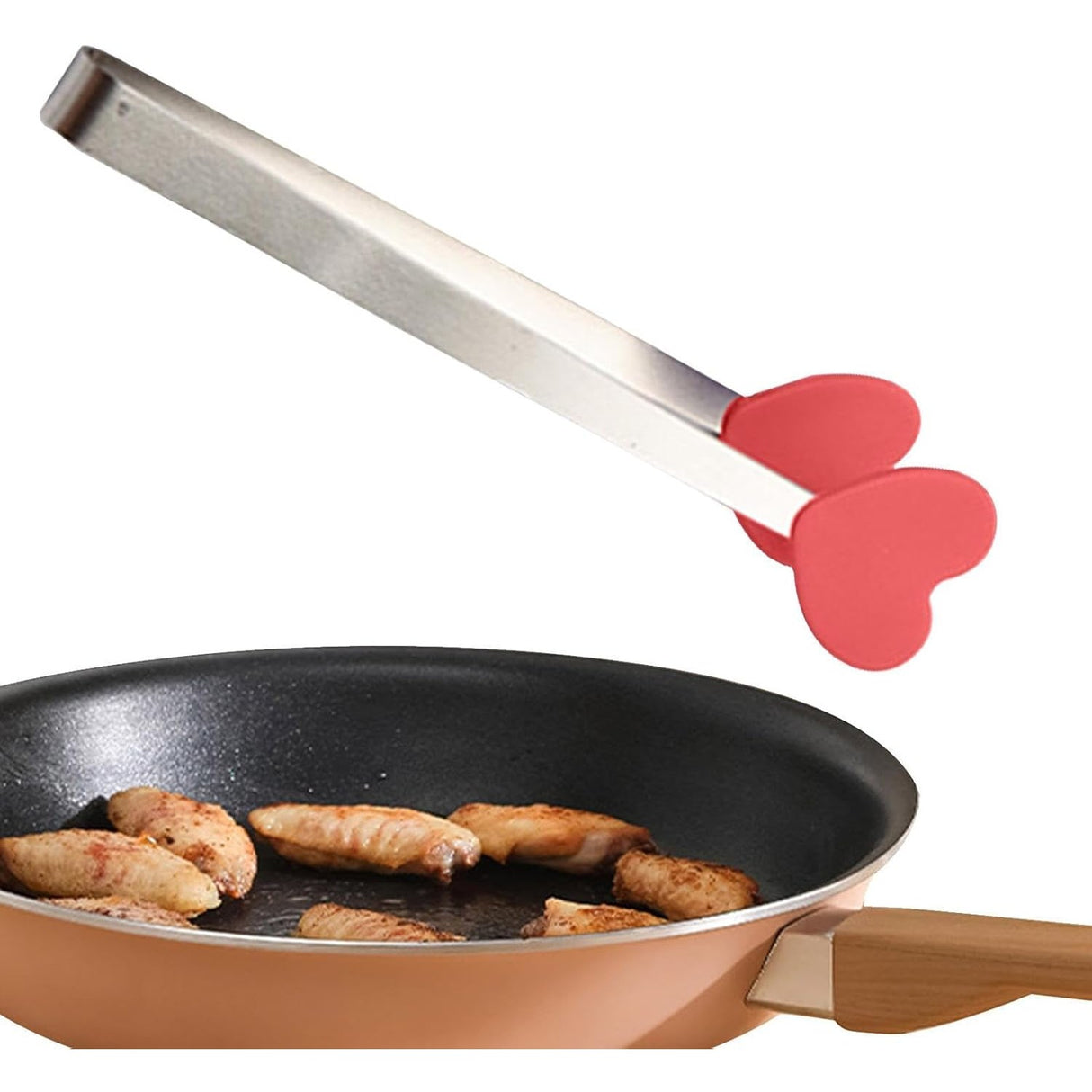 Cleste Creativ Pentru Mancare, Model Inimioare Din Silicon, 14.5X3 Cm, Rezistent La Temperaturi Inalte Si Coroziune - vivimall.ro
