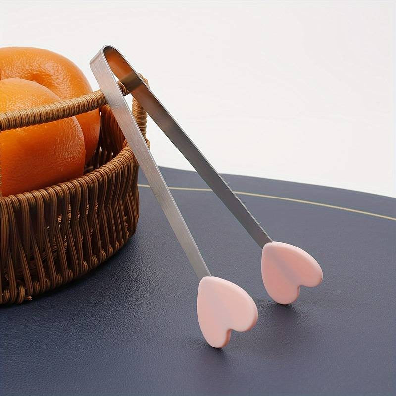 Cleste Creativ Pentru Mancare, Model Inimioare Din Silicon, 14.5X3 Cm, Rezistent La Temperaturi Inalte Si Coroziune - vivimall.ro
