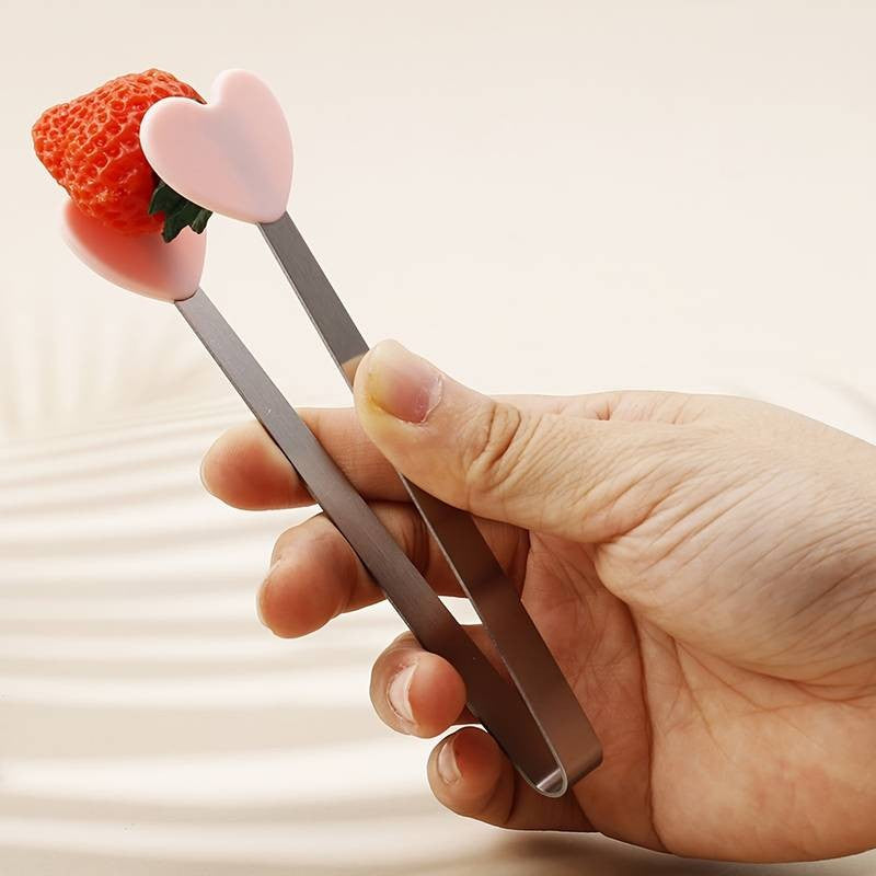 Cleste Creativ Pentru Mancare, Model Inimioare Din Silicon, 14.5X3 Cm, Rezistent La Temperaturi Inalte Si Coroziune - vivimall.ro