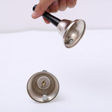 Clopotel de mana, argintiu, metalic, maner de lemn, lungime 12 cm, diametru 6.5 cm, Vivimall - vivimall.ro
