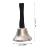 Clopotel de mana, argintiu, metalic, maner de lemn, lungime 12 cm, diametru 6.5 cm, Vivimall - vivimall.ro