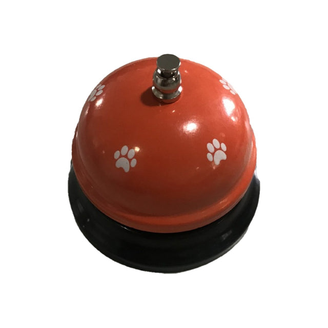 Clopotel Metalic Multifunctional, Vivimall, Rosu cu Imprimeu Labuta Alba, 7.5 x 7.5 x 6.5- cm, Dresaj, Receptie, Restaurante - vivimall.ro