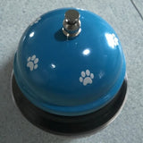 Clopotel Metalic Multifunctional, Vivimall, Alastru cu Imprimeu Labuta Alba, 7.5x7.5x6.5 cm, Dresaj, Receptie, Restaurante - vivimall.ro