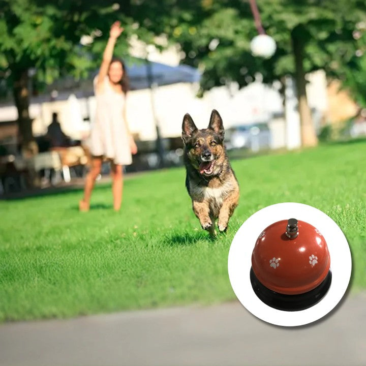 Clopotel Metalic Multifunctional, Vivimall, Portocaliu cu Imprimeu Labuta Alba, 7.5x7.5x6.5 cm, Dresaj, Receptie, Restaurante - vivimall.ro