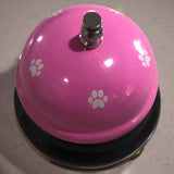 Clopotel Metalic Multifunctional, Vivimall, Roz cu Imprimeu Labuta Alba, 7.5x7.5x6.5 cm, Dresaj, Receptie, Restaurante - vivimall.ro