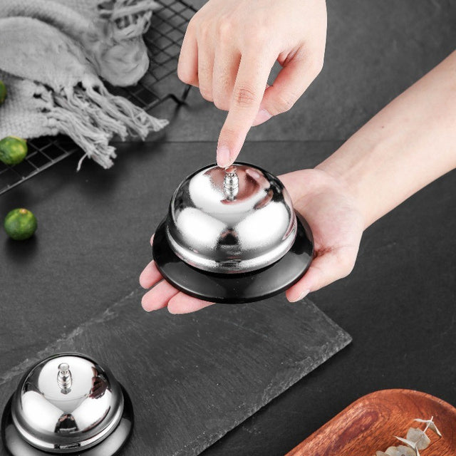 Clopotel receptie metalic argintiu | RingDesk - vivimall.ro