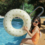 Colac De Inot Gonflabil Pentru Copii, Galben, Model Cu Lamai, Diametru 66 Cm - vivimall.ro