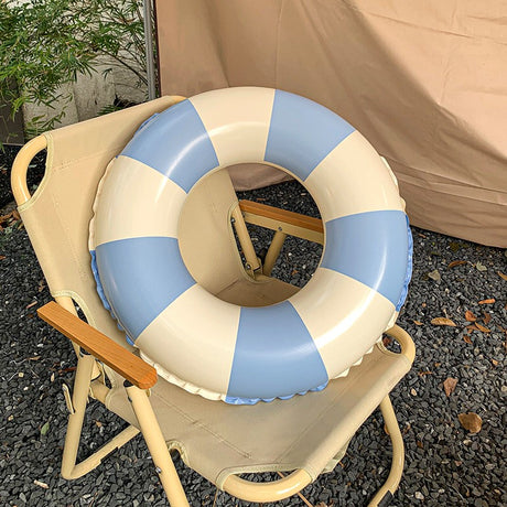 Colac De Inot Gonflabil Pentru Copii, In Dungi Albastru- Galben, Diametru 66 Cm - vivimall.ro