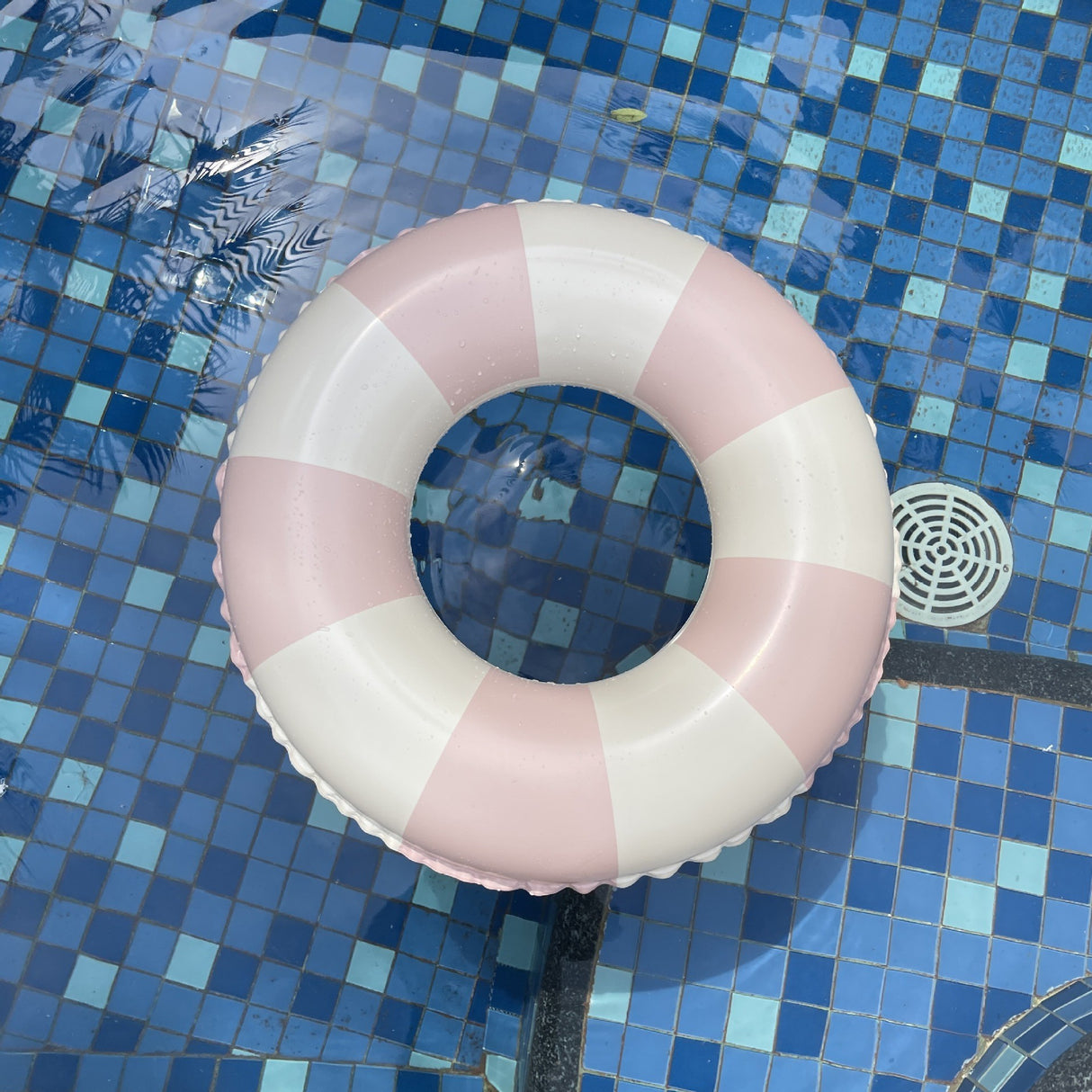 Colac De Inot Gonflabil Pentru Copii, In Dungi Roz- Galben, Diametru 66 Cm - vivimall.ro