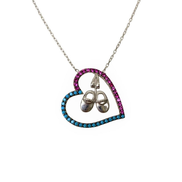 Colier Argint 925, Botosei cu Zirconii Roz-Albastre 40 cm - vivimall.ro