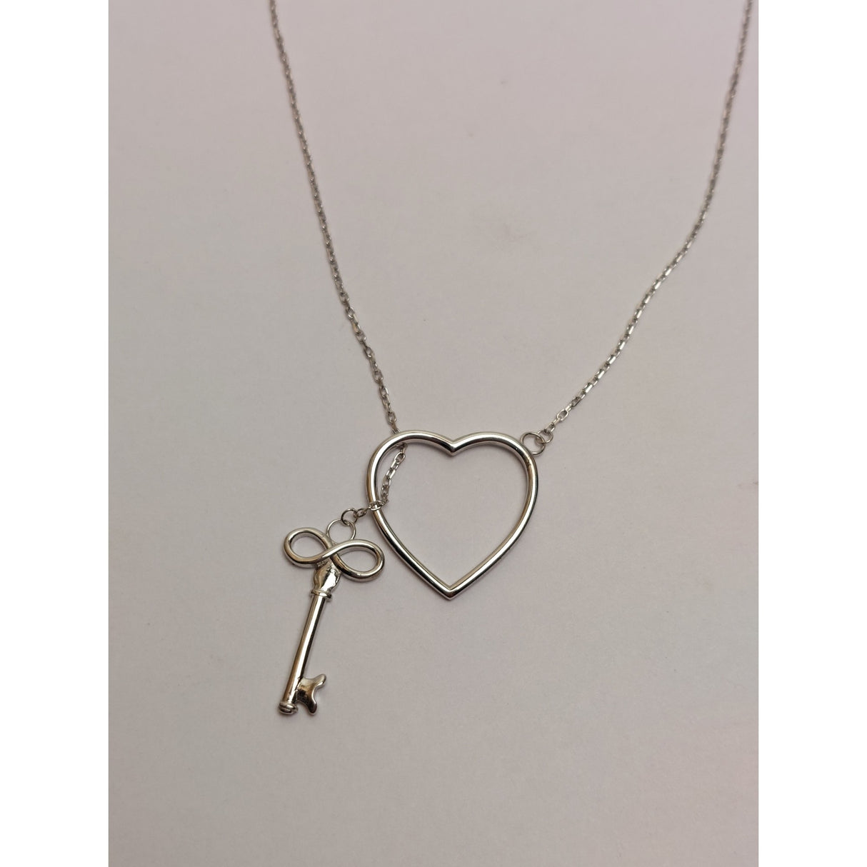 Colier Argint 925 Inima si Cheie, Jolie Silver, 2.3g, 2 cm x 2 cm - vivimall.ro