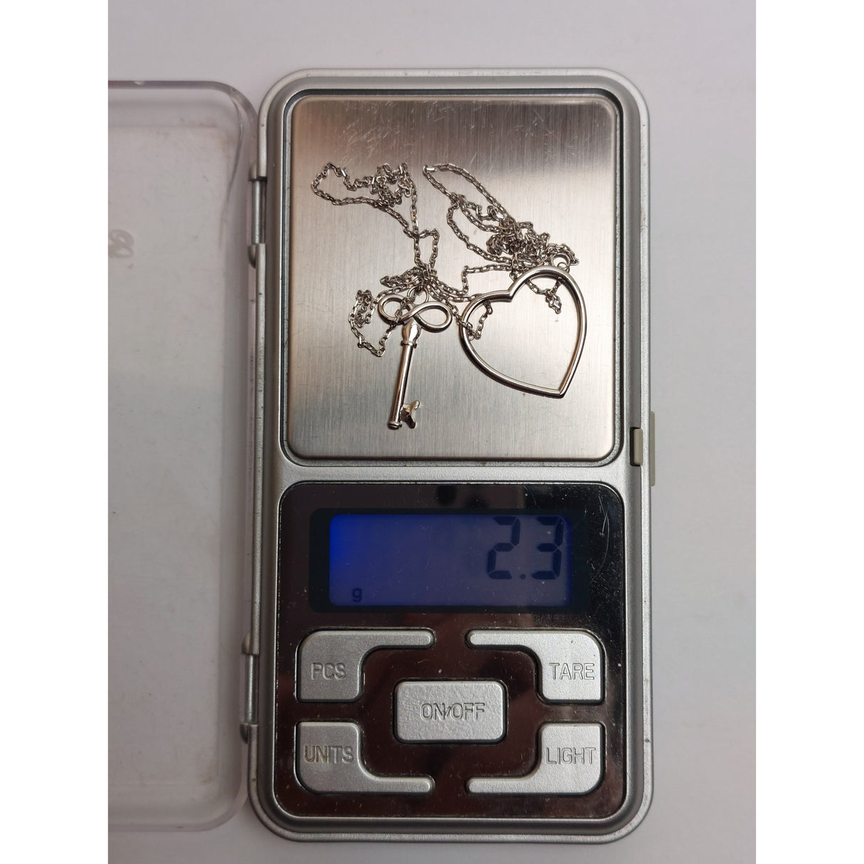Сребърно колие със сърце и ключ 925, сребро Jolie, 2.3G