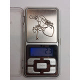 Сребърно колие със сърце и ключ 925, сребро Jolie, 2.3G