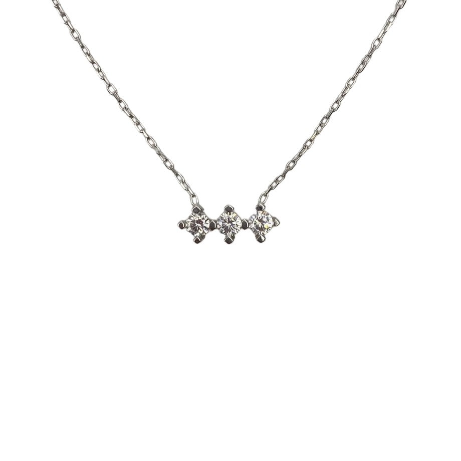 Сребърно колие 925, 3 циркония 42 см