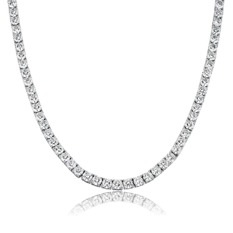 Сребърно колие с тенис накрайник 925, 38 см