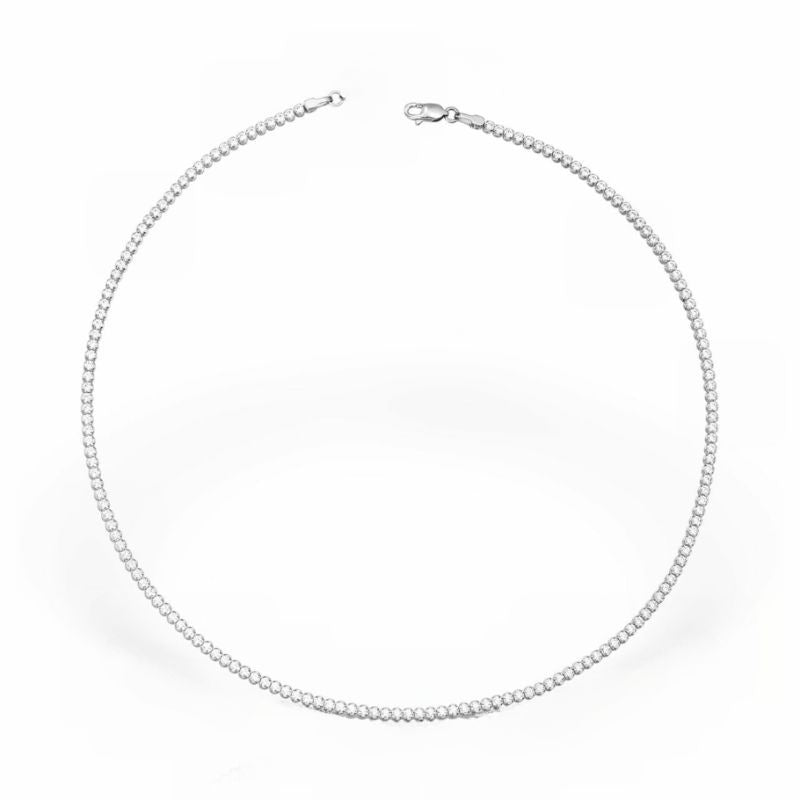 Сребърно колие с тенис накрайник 925, 38 см