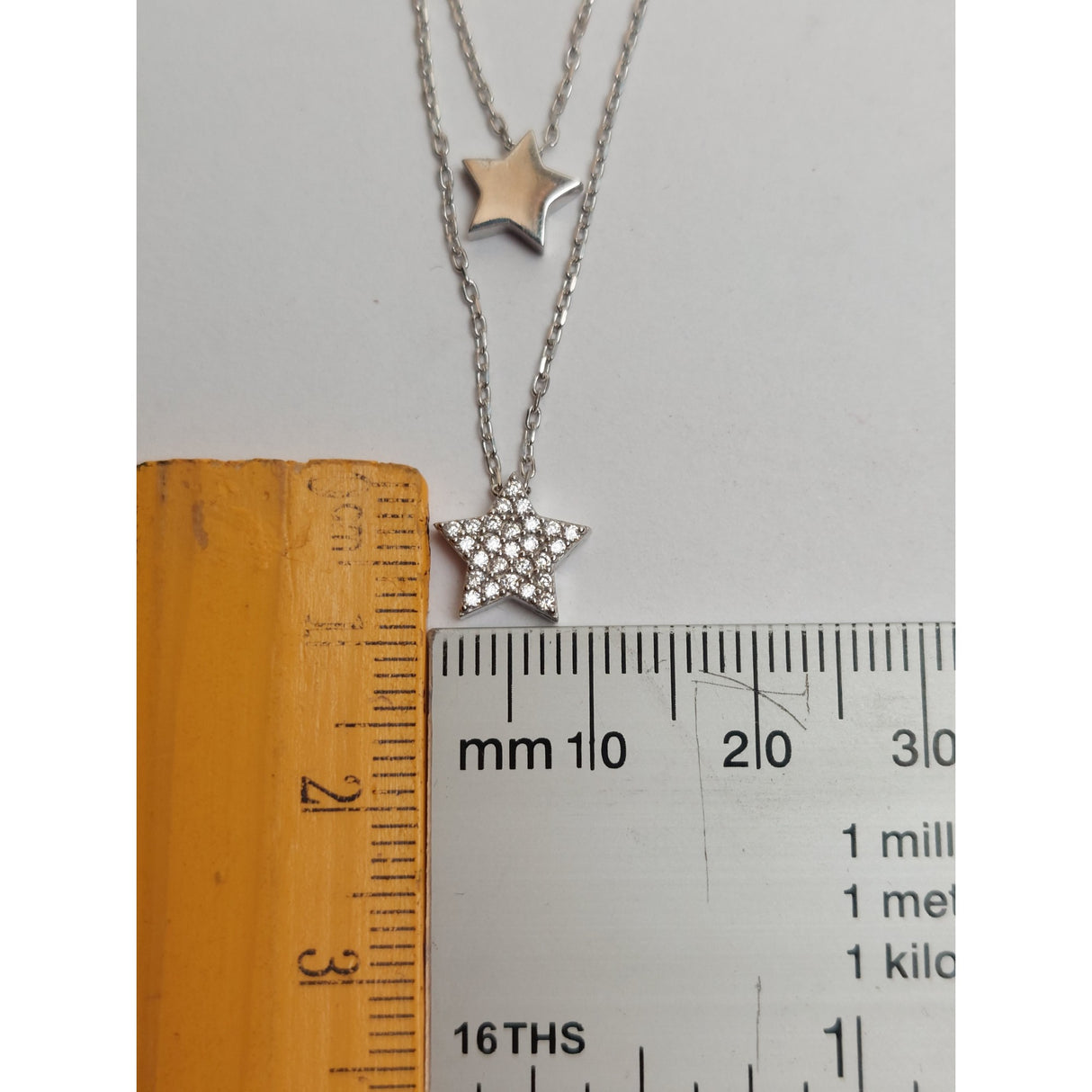 Двойно сребърно колие със звезда, сребро Jolie, 3.1G.