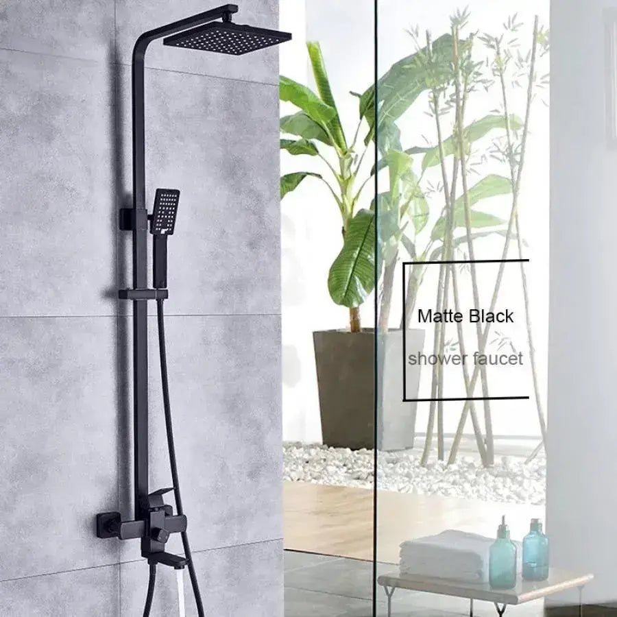 Coloana De Dus, Inox, Para Patrata, Efect Ploaie, 3 Functii, Montare Pe Perete, Satin, Accesorii Incluse - vivimall.ro