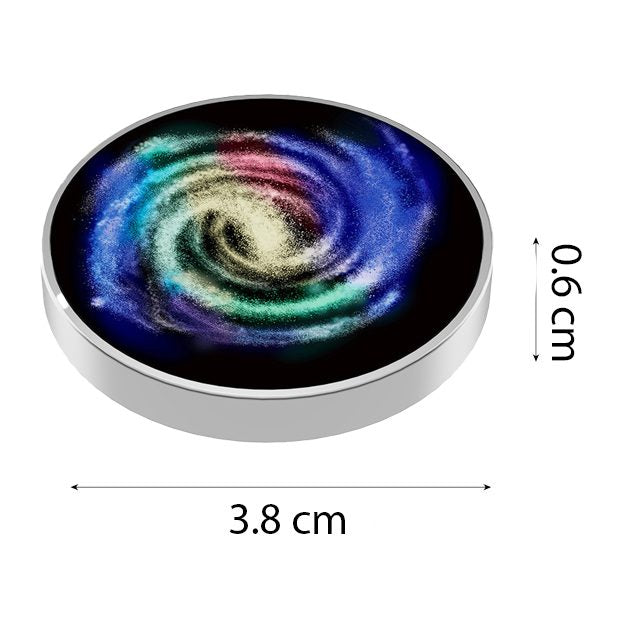 Spinner Giroscopic Metalic, Flippy, Jucarie Rotativa Anti-stres, Otel Inoxidabil, 3.8 x 0.6 cm, Efect Optic Galaxie, Model Milky Way - vivimall.ro