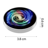 Spinner Giroscopic Metalic, Flippy, Jucarie Rotativa Anti-stres, Otel Inoxidabil, 3.8 x 0.6 cm, Efect Optic Galaxie, Model Milky Way - vivimall.ro