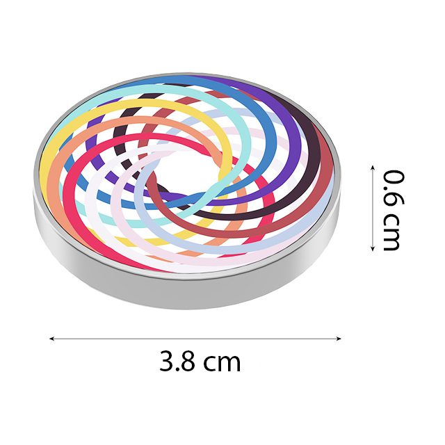 Spinner Giroscopic Metalic, Flippy, Jucarie Rotativa Anti-stres, Otel Inoxidabil, 3.8 x 0.6 cm, Efect Optic Spirala Hipnotica, Model Spirala Multicolor - vivimall.ro