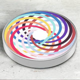 Spinner Giroscopic Metalic, Flippy, Jucarie Rotativa Anti-stres, Otel Inoxidabil, 3.8 x 0.6 cm, Efect Optic Spirala Hipnotica, Model Spirala Multicolor - vivimall.ro