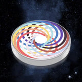 Spinner Giroscopic Metalic, Flippy, Jucarie Rotativa Anti-stres, Otel Inoxidabil, 3.8 x 0.6 cm, Efect Optic Spirala Hipnotica, Model Spirala Multicolor - vivimall.ro